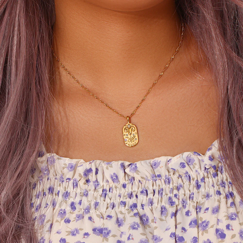 Baroque Constellation Necklace - 12 Zodiac Sign - Image 8
