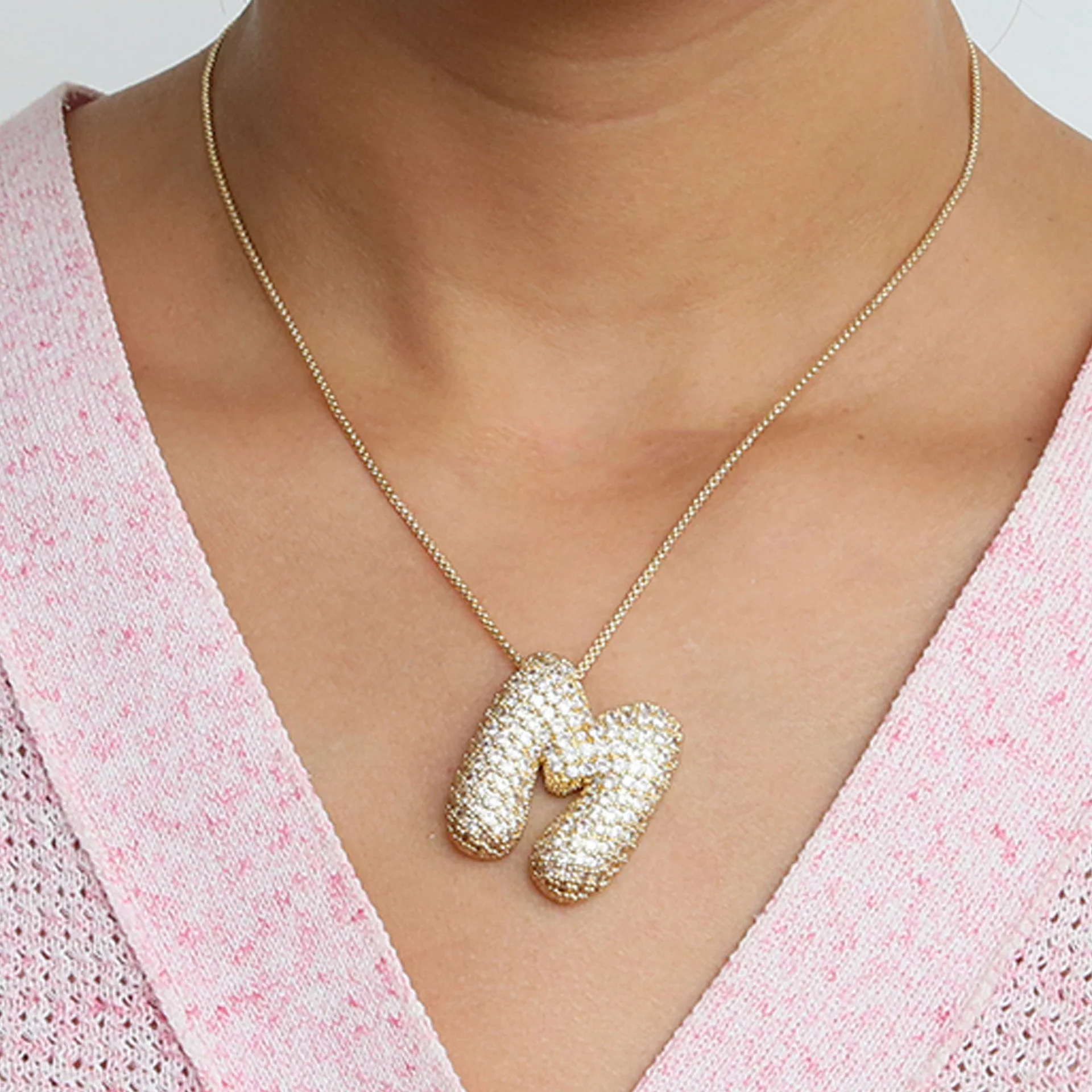 Bubble Initial Letter Necklace - Image 10