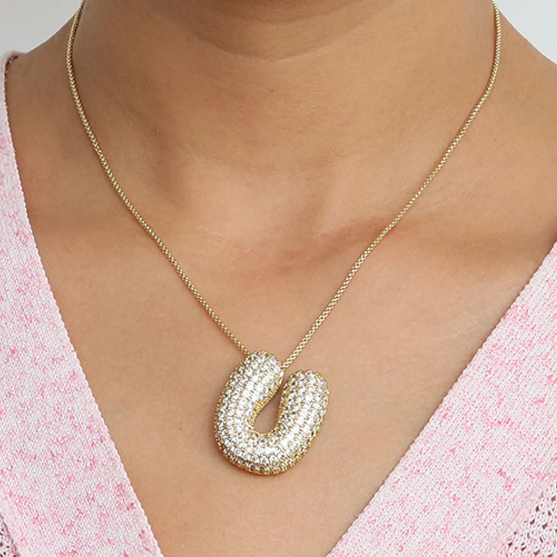 Bubble Initial Letter Necklace - Image 11