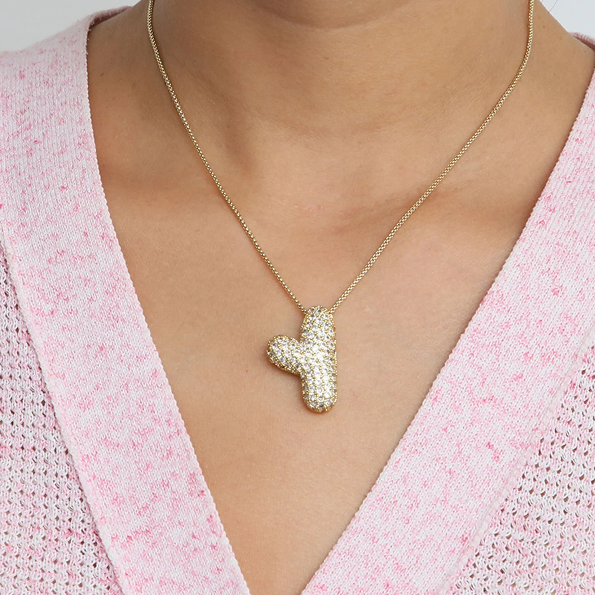 Bubble Initial Letter Necklace - Image 12