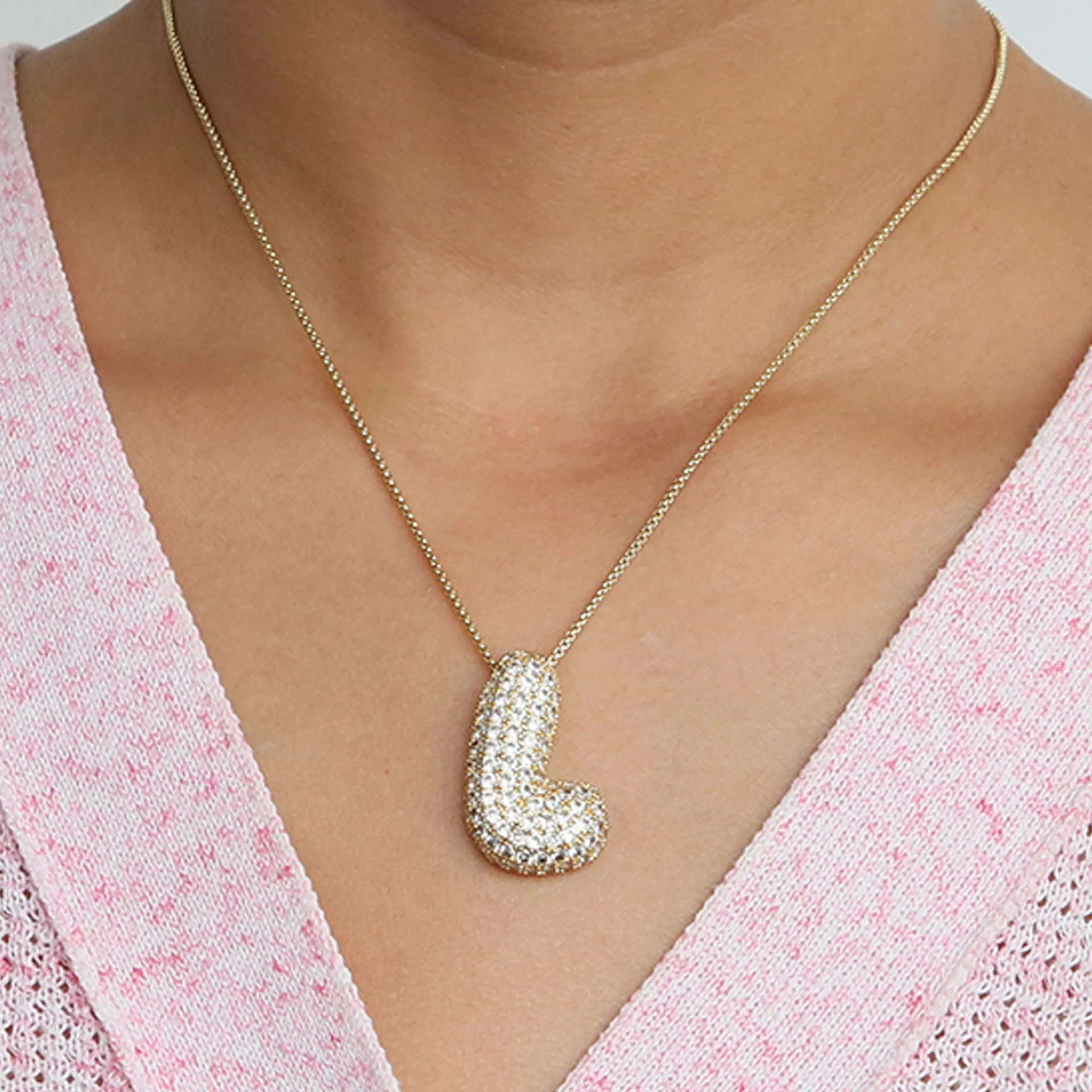 Bubble Initial Letter Necklace - Image 13