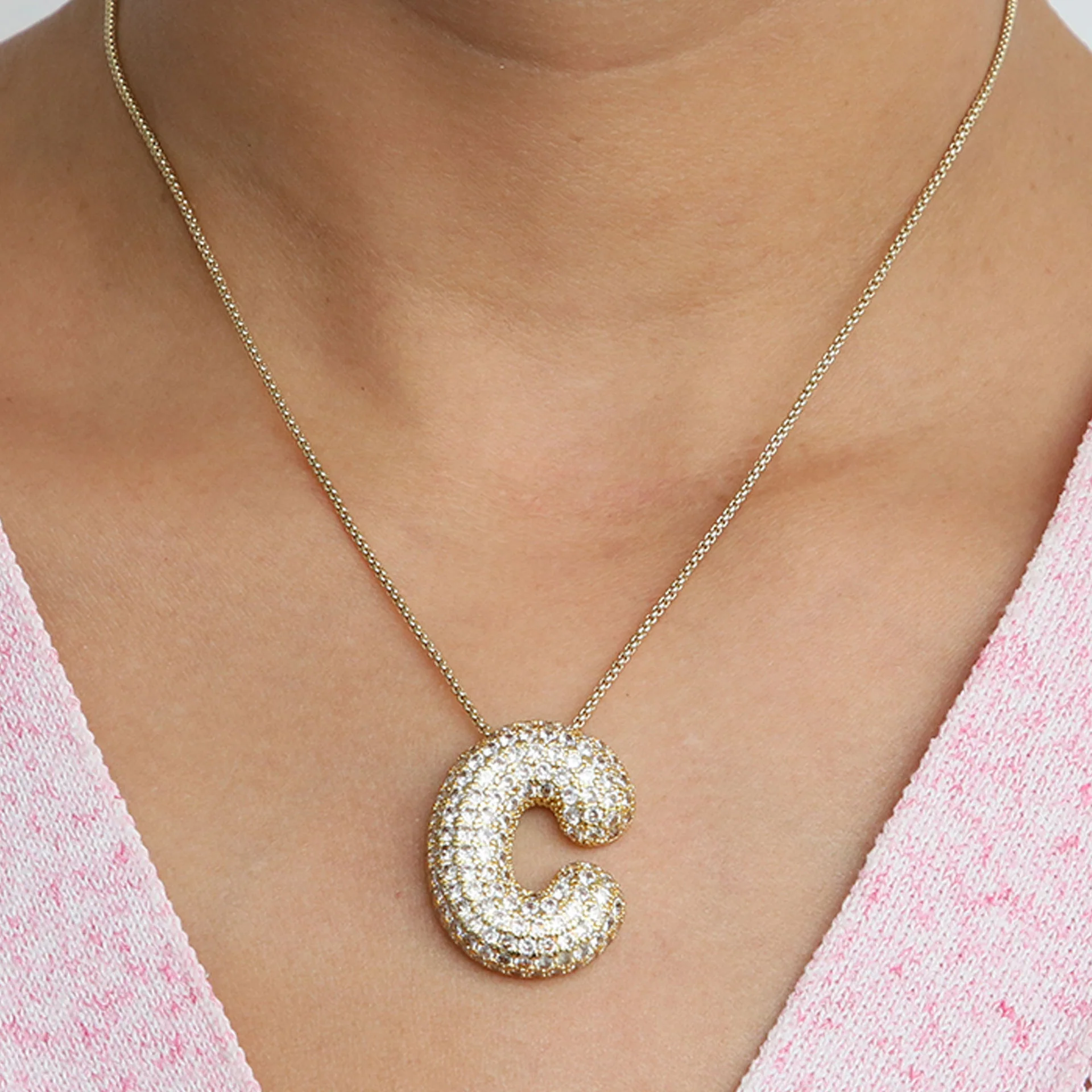 Bubble Initial Letter Necklace - Image 15