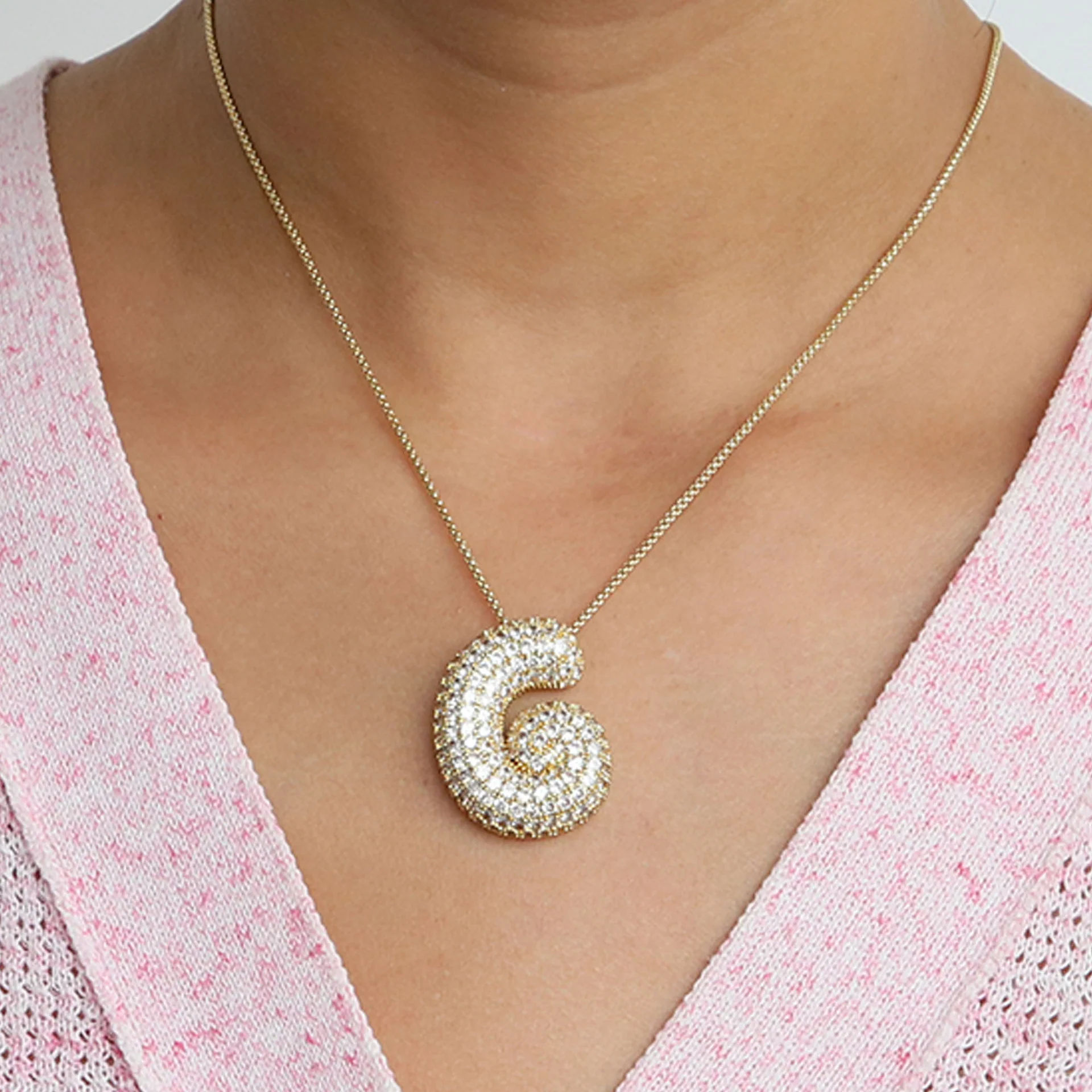 Bubble Initial Letter Necklace - Image 16