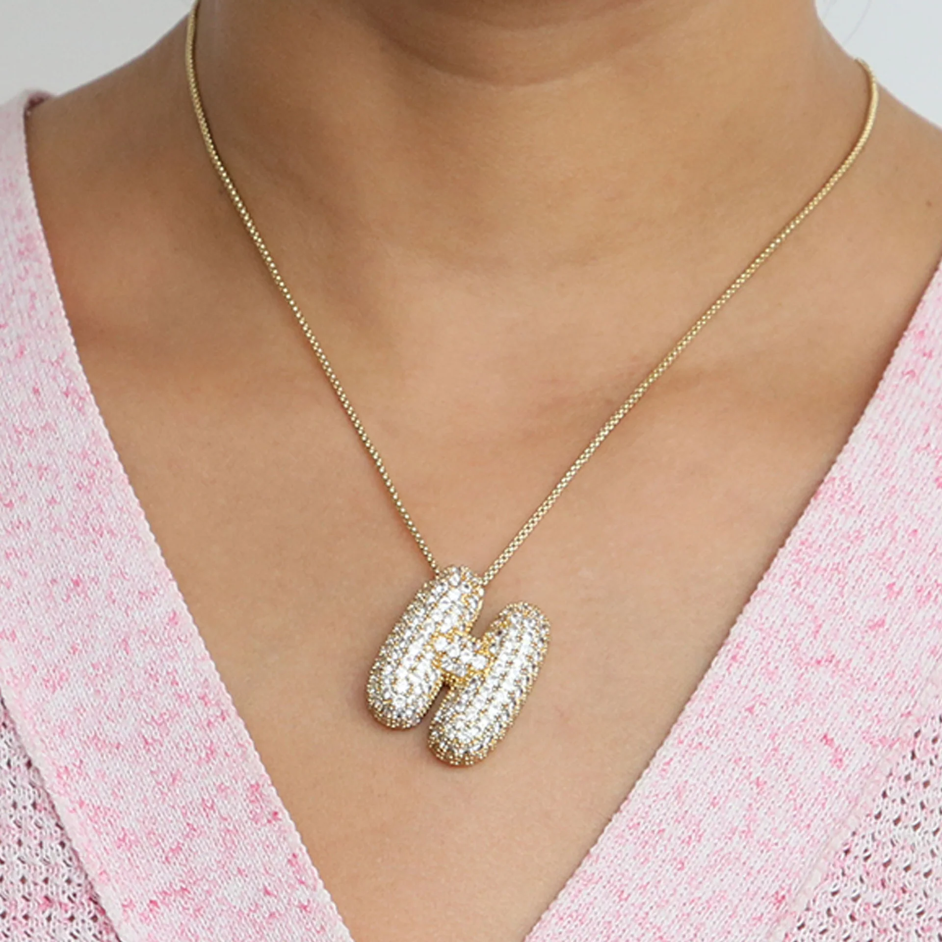 Bubble Initial Letter Necklace - Image 17