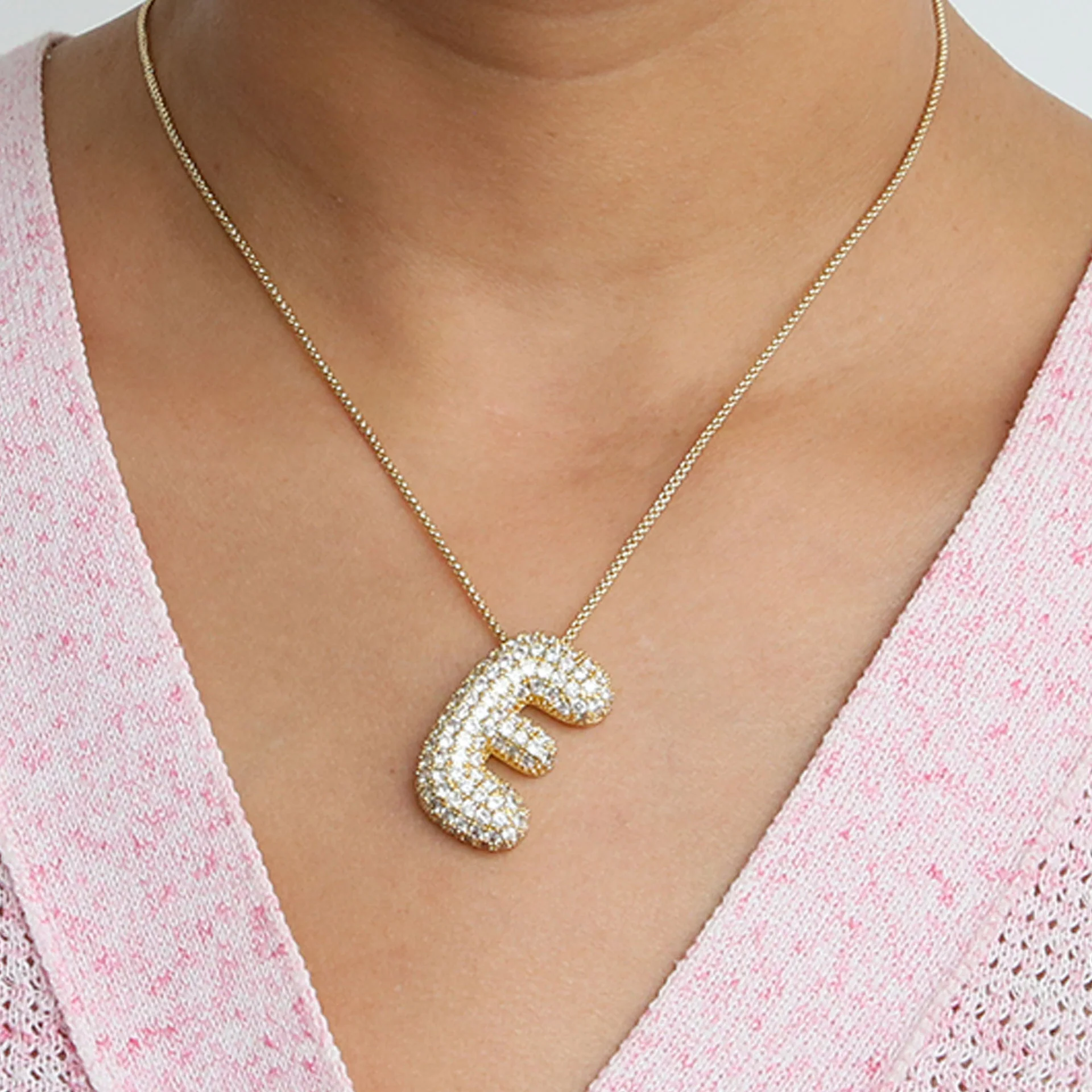 Bubble Initial Letter Necklace - Image 18
