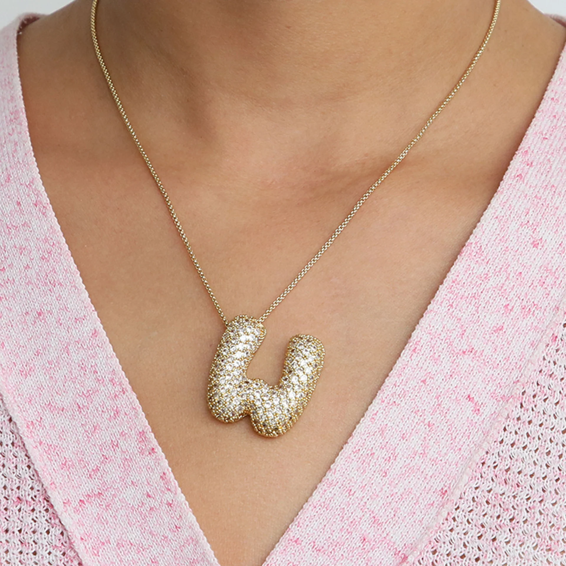 Bubble Initial Letter Necklace - Image 20