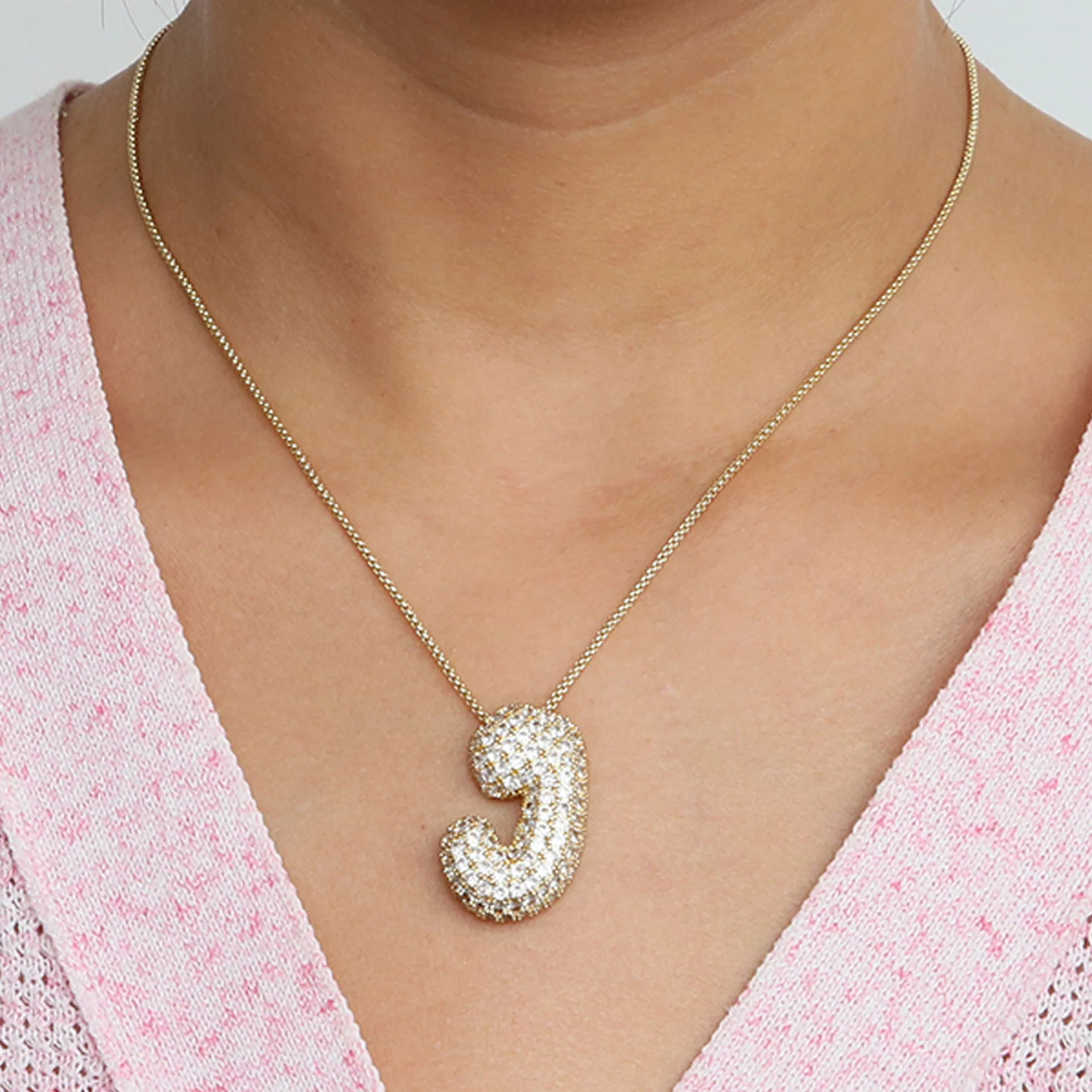 Bubble Initial Letter Necklace - Image 21