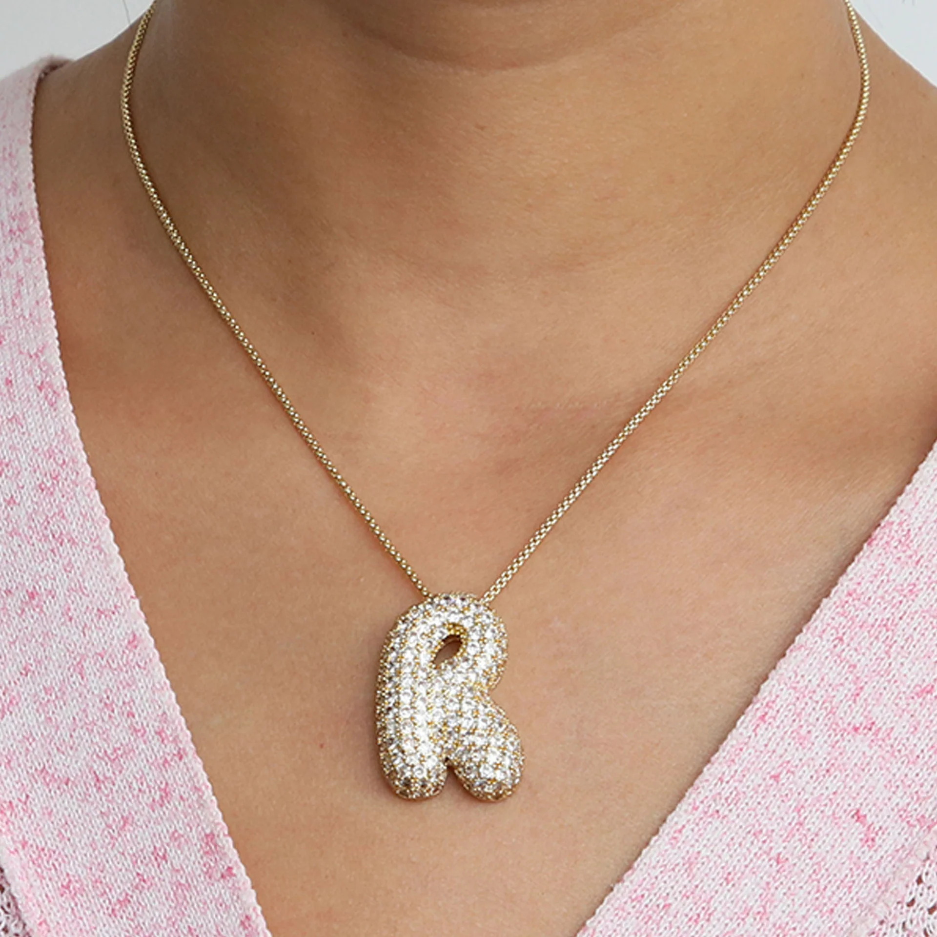 Bubble Initial Letter Necklace - Image 24