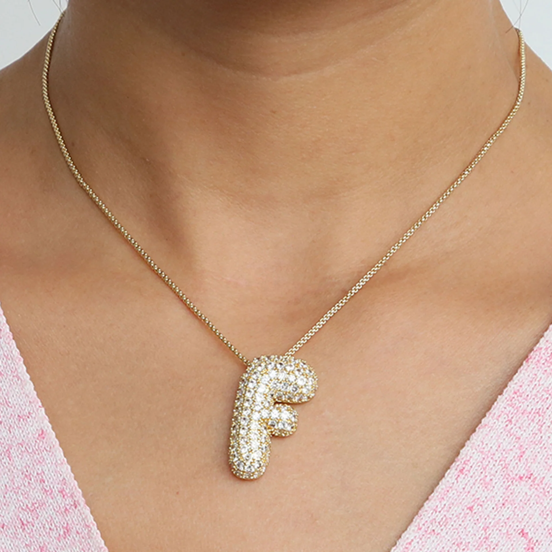 Bubble Initial Letter Necklace - Image 25
