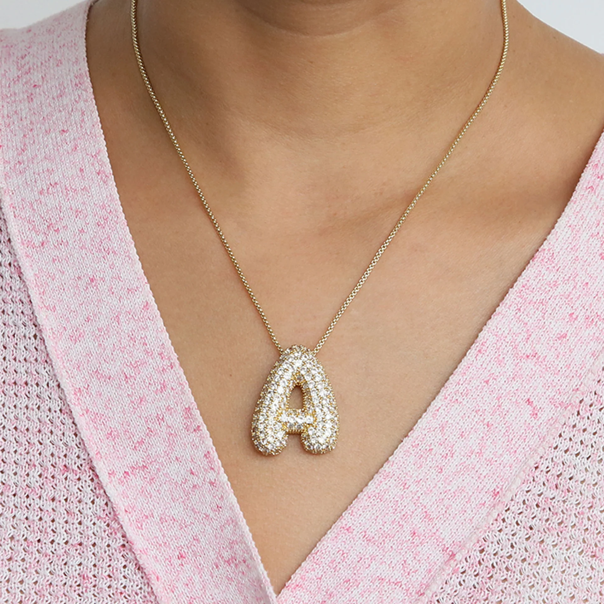 Bubble Initial Letter Necklace - Image 30