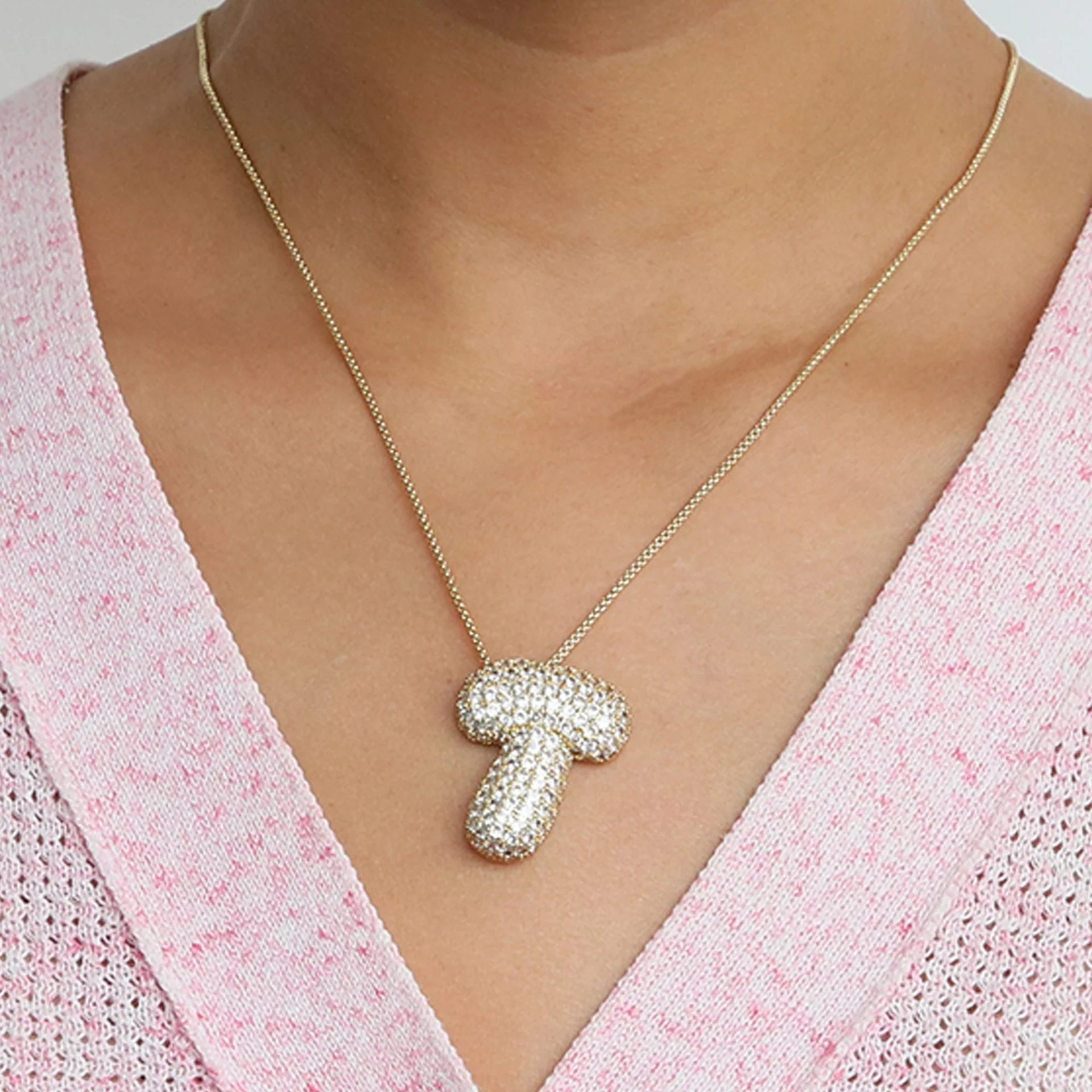 Bubble Initial Letter Necklace - Image 8