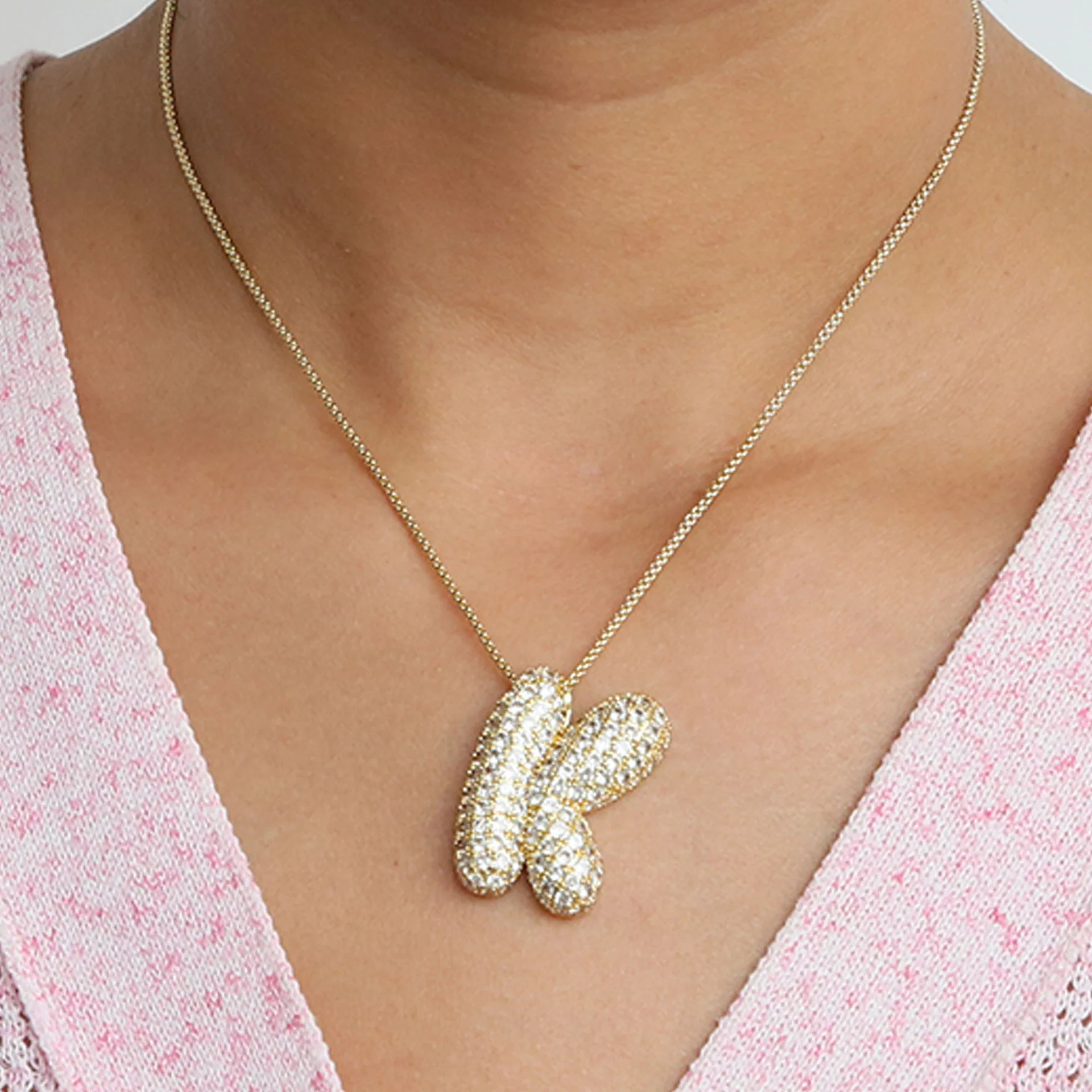 Bubble Initial Letter Necklace - Image 9