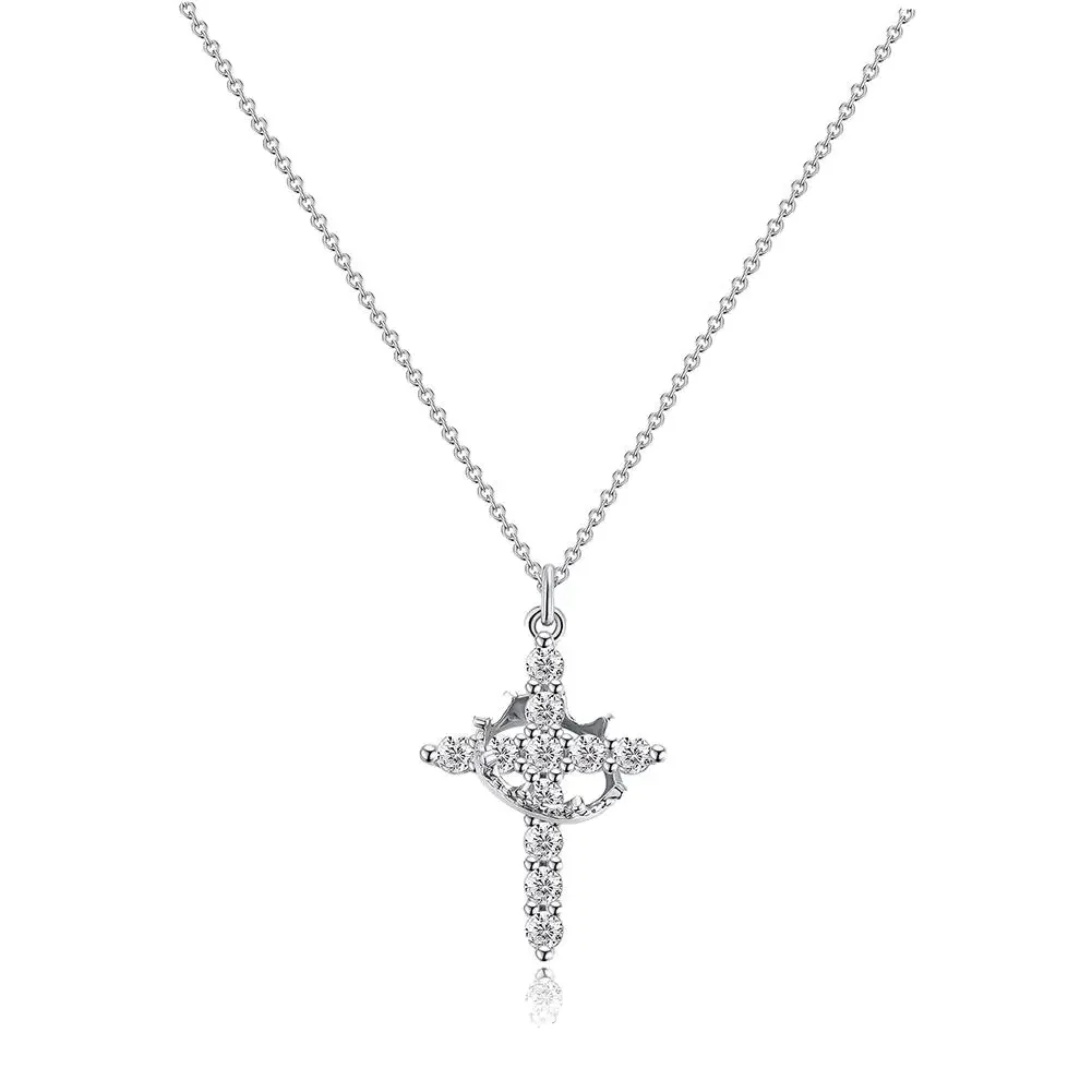 Noble Cross Crown Necklace - Image 4