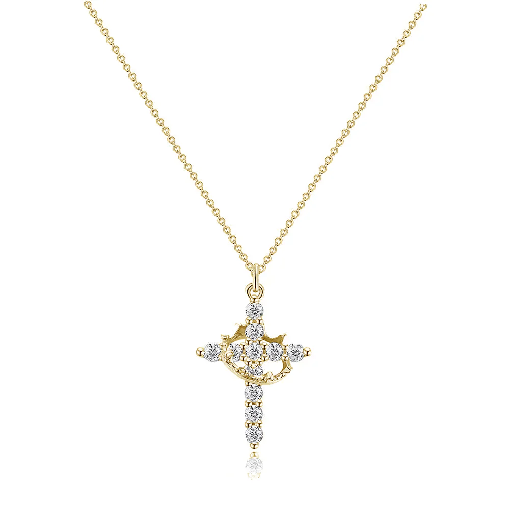 Noble Cross Crown Necklace - Image 5
