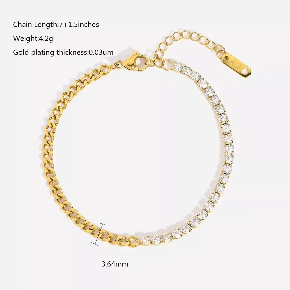 Cuban Tennis Chain Mix Bracelet - Image 3