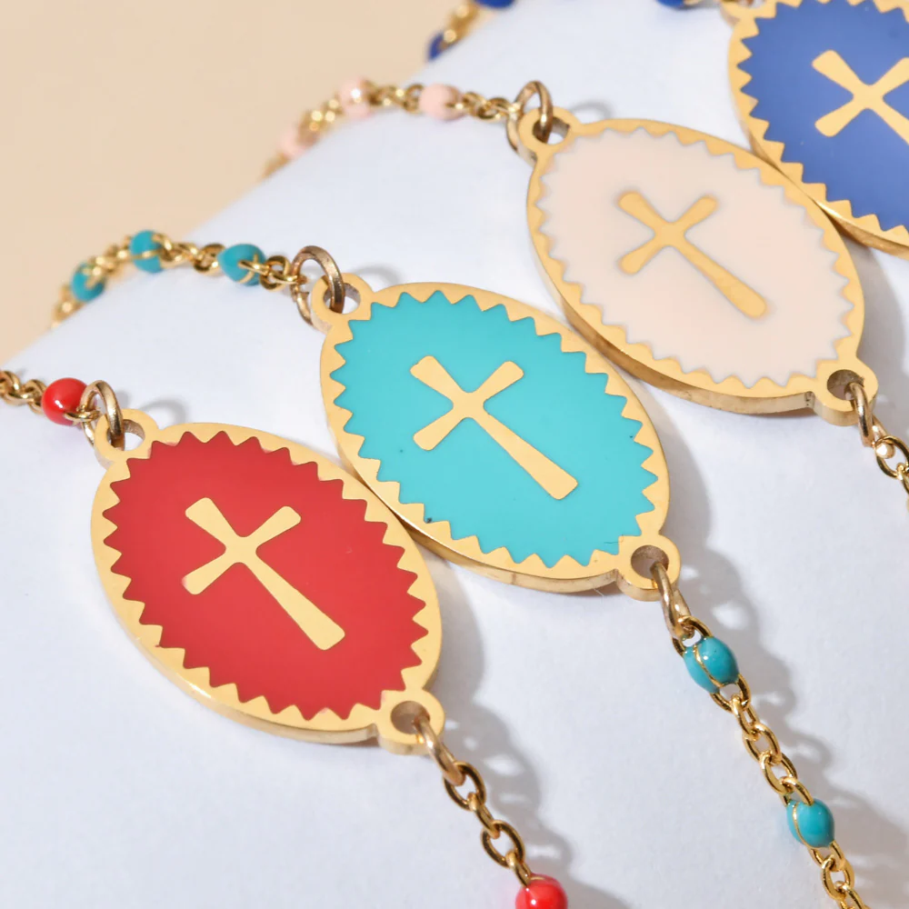 Dainty Cross Bracelet - Image 2
