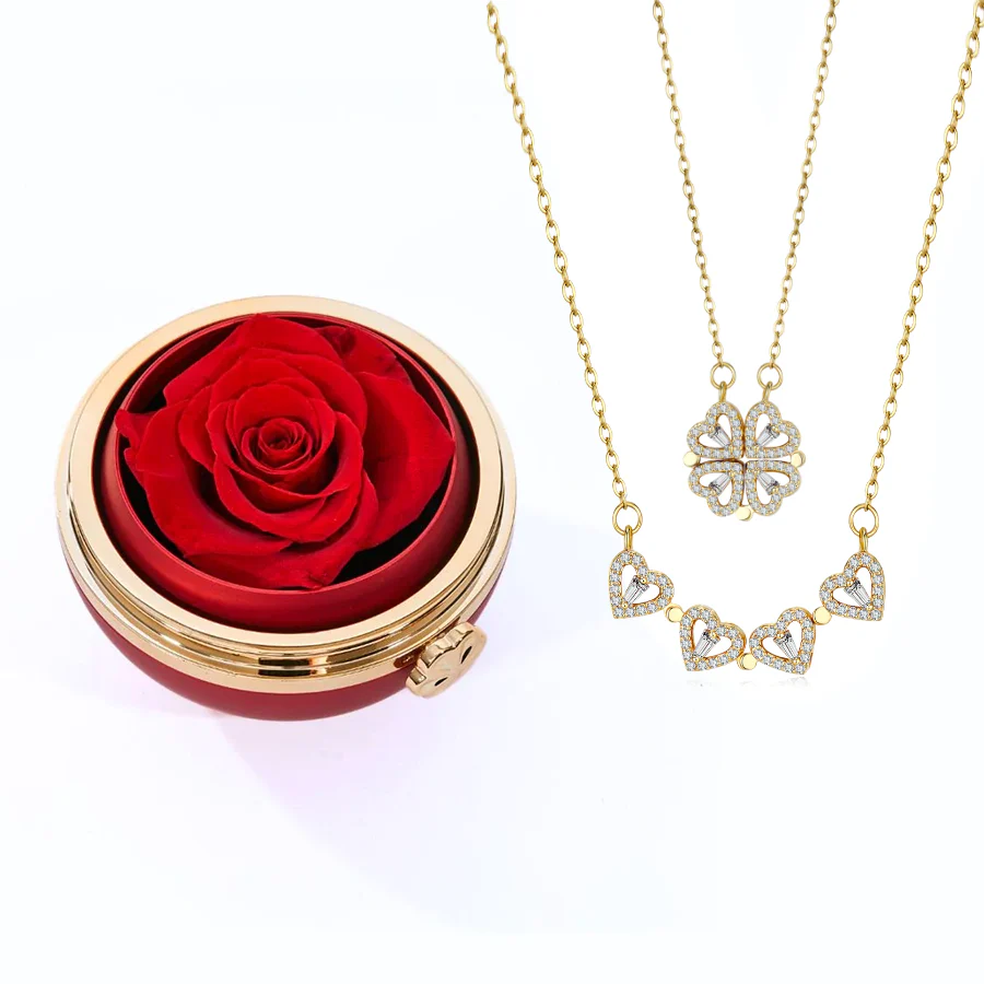 Eternal Love Orb & Clover Necklace - Image 3