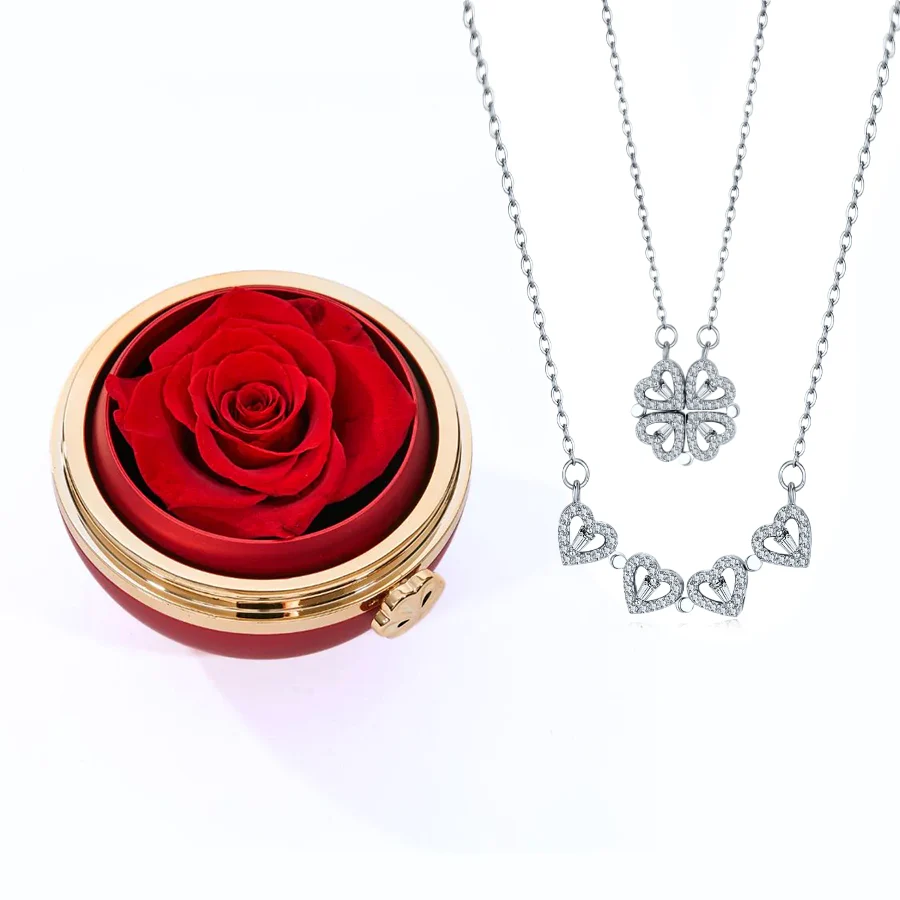 Eternal Love Orb & Clover Necklace - Image 4