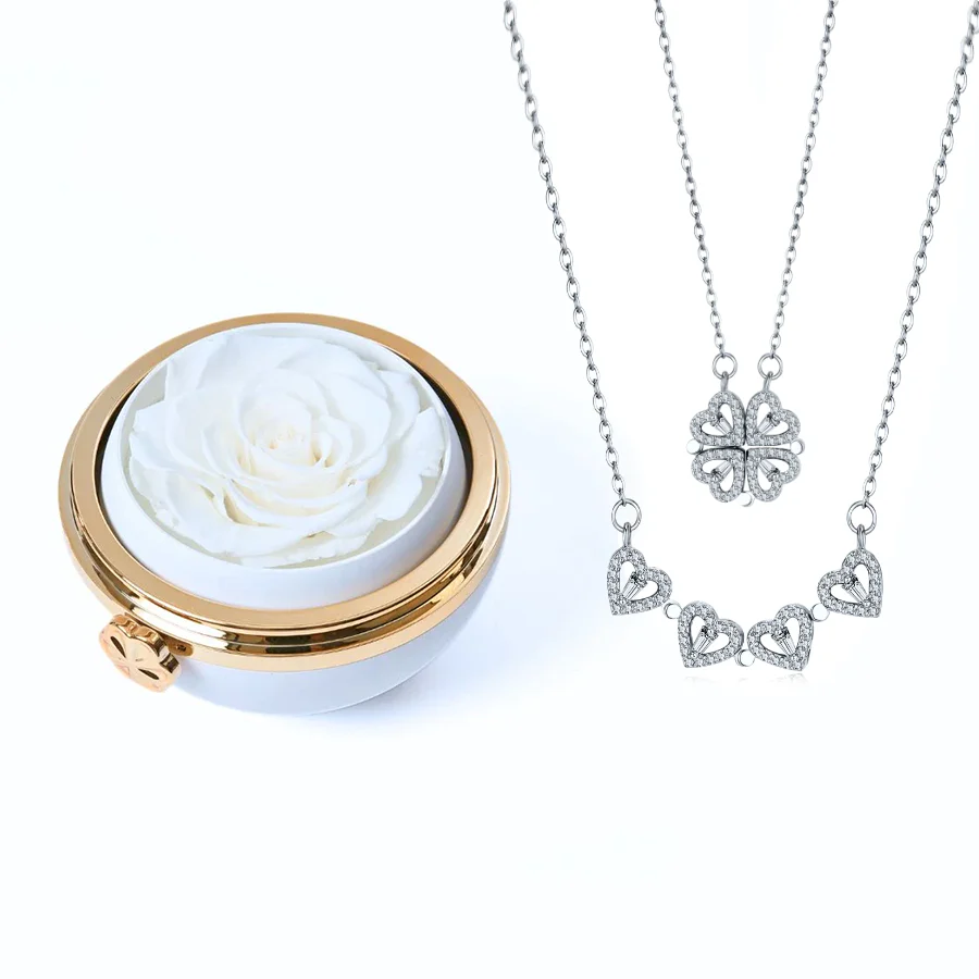 Eternal Love Orb & Clover Necklace - Image 6