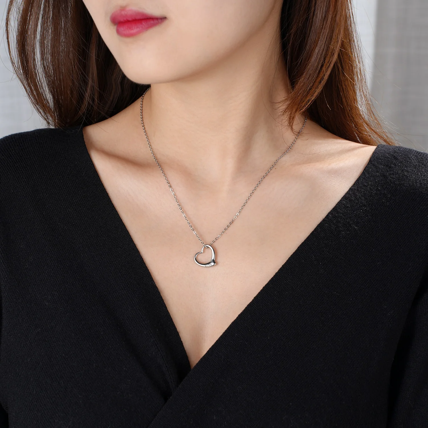Engraved "Love" Heart Necklace With Eternal Rose Box - Image 3