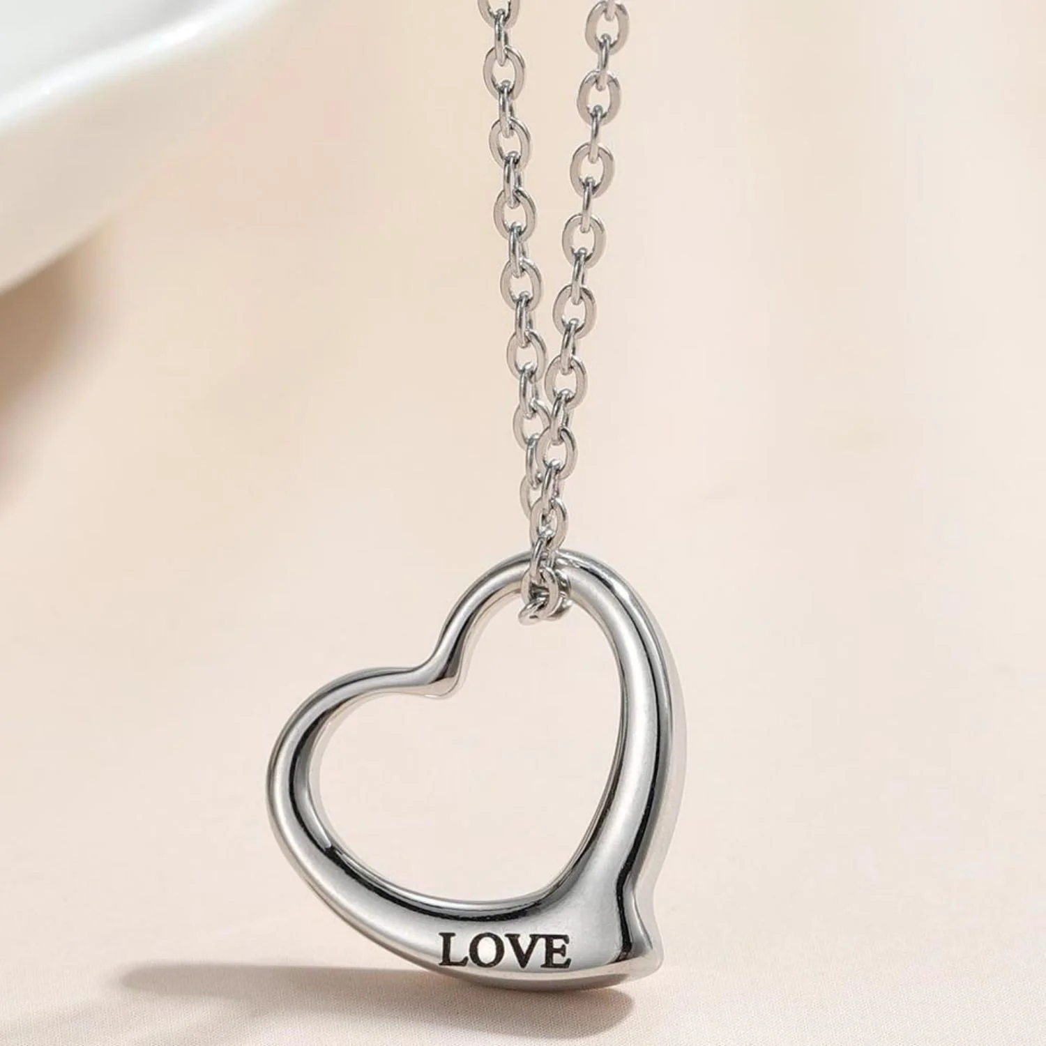Engraved "Love" Heart Necklace With Eternal Rose Box - Image 5