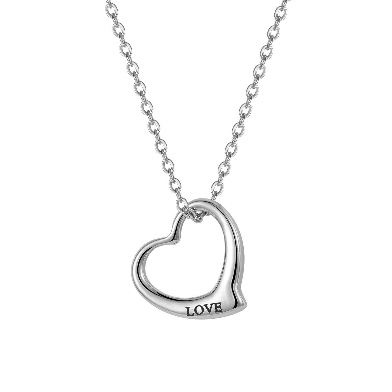 Engraved "Love" Heart Necklace With Eternal Rose Box - Image 8