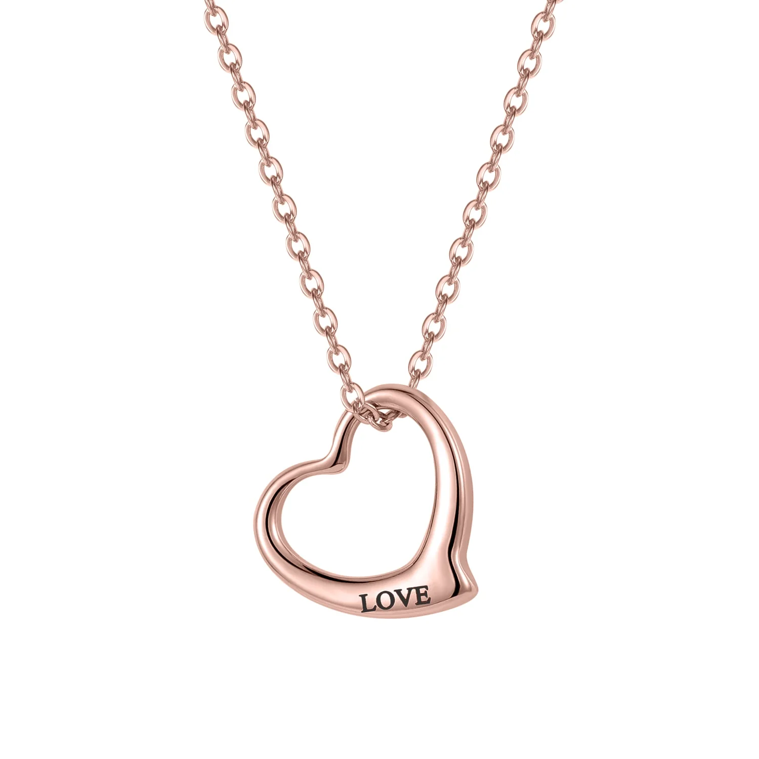Engraved "Love" Heart Necklace With Eternal Rose Box - Image 9