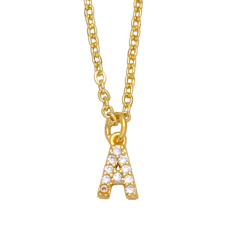 Initial Letter with Zircon Necklace - Image 3