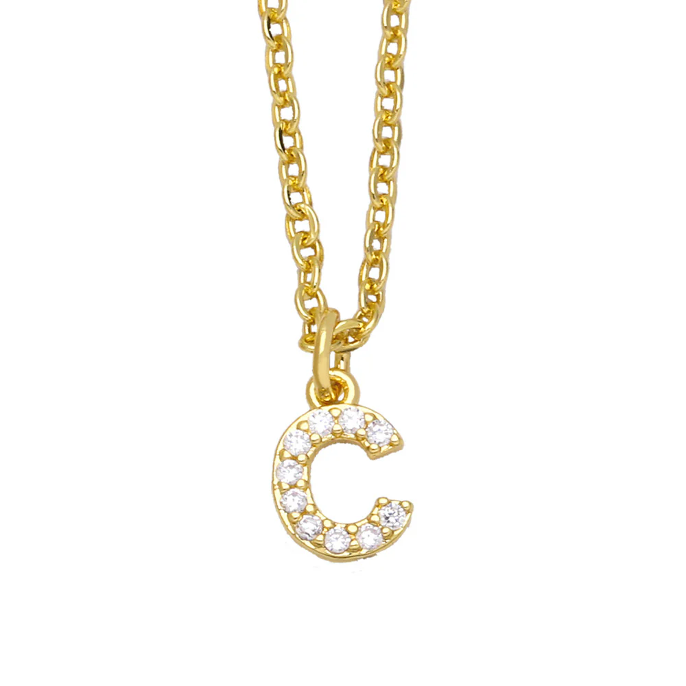 Initial Letter with Zircon Necklace - Image 5