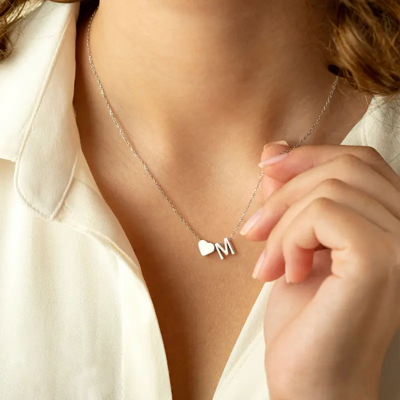 Initial Heart Necklace - Image 3