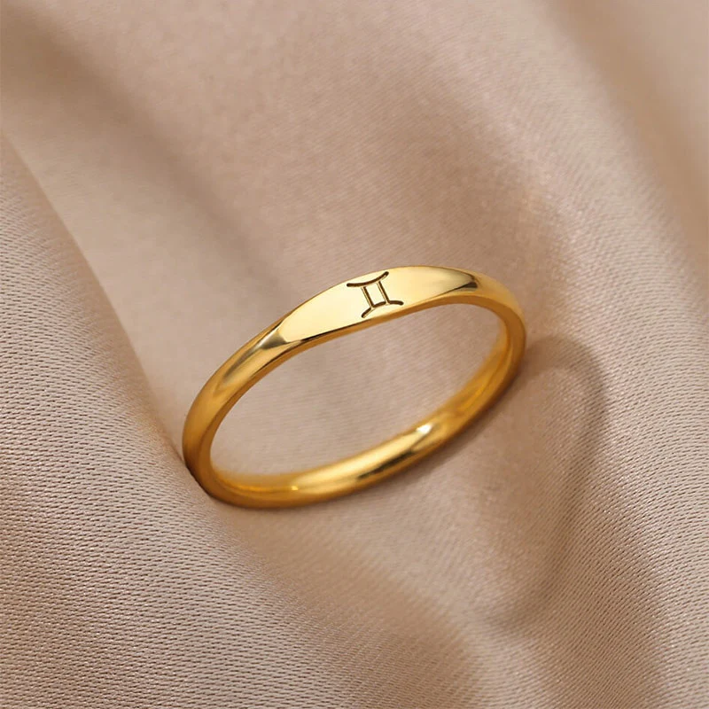 Minimalist Zodiac Sign Ring - Image 3