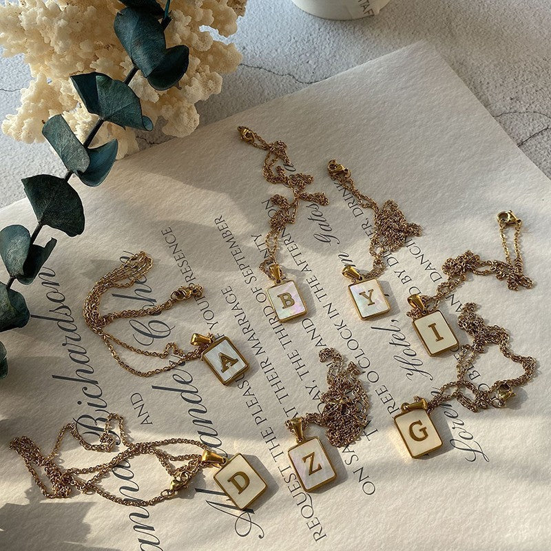 Initial Letter Squared Necklace - Image 5
