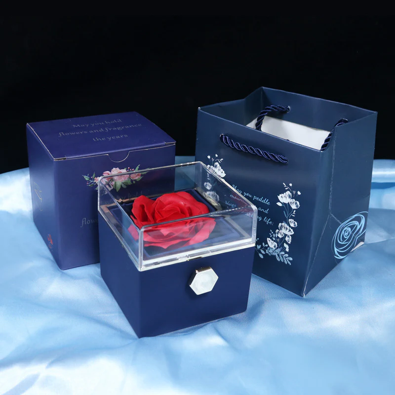 Personalized Lettering Double Heart Necklace with Rotatable luxury gift box - Image 18