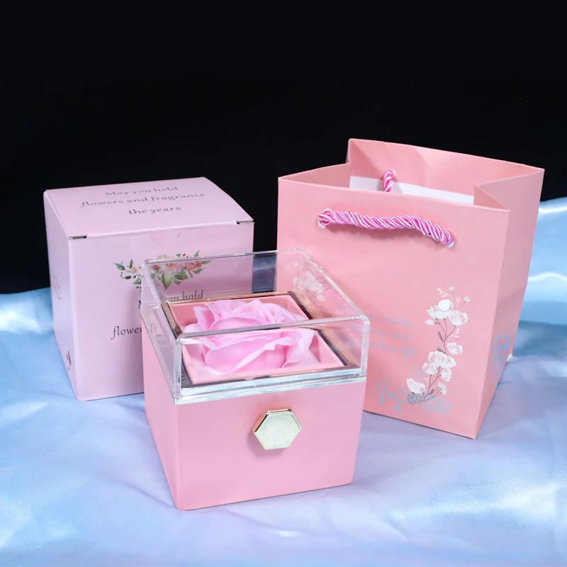 Personalized Lettering Double Heart Necklace with Rotatable luxury gift box - Image 19