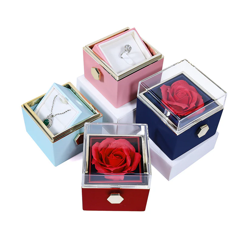 Personalized Lettering Double Heart Necklace with Rotatable luxury gift box - Image 8