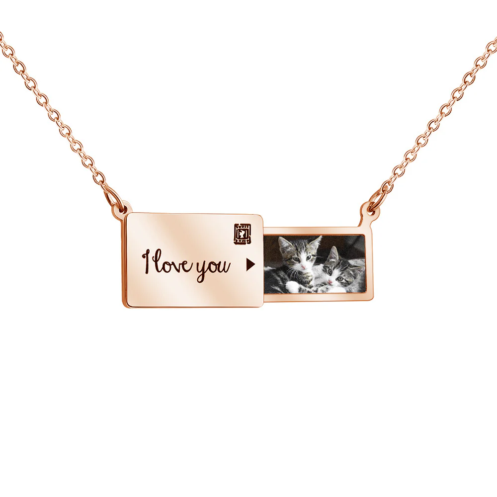 Personalised Photo Envelope Necklace - Image 3