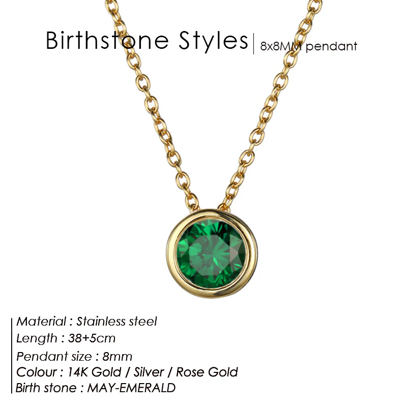 Round Birthstone Necklace - Image 11