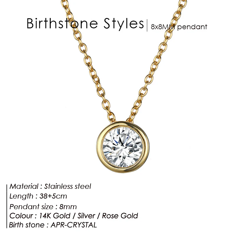 Round Birthstone Necklace - Image 19