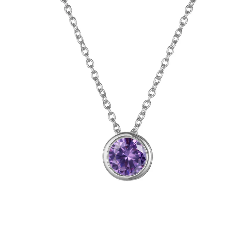 Round Birthstone Necklace - Image 26