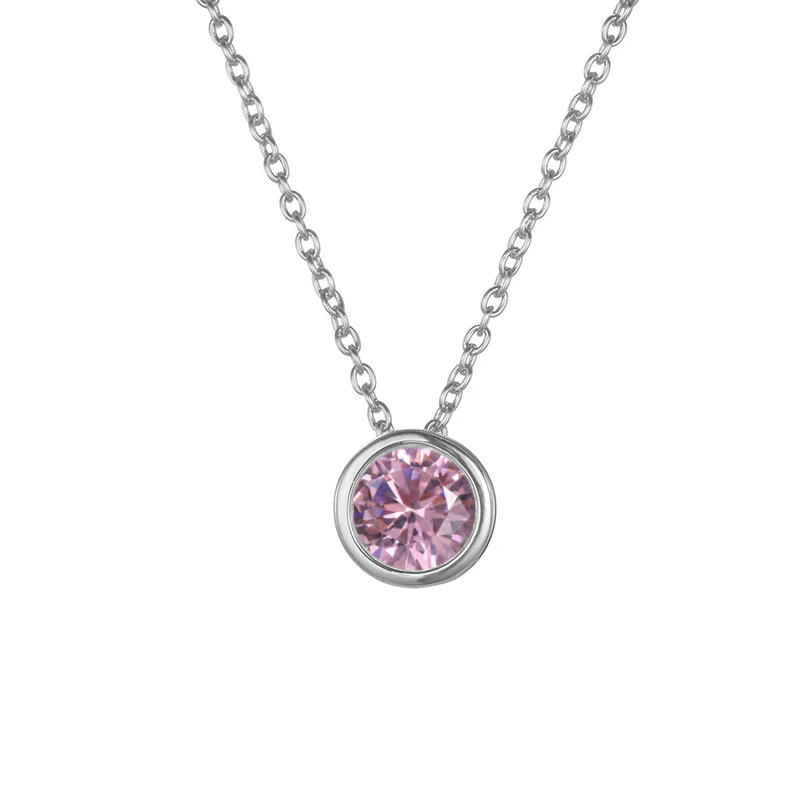 Round Birthstone Necklace - Image 4