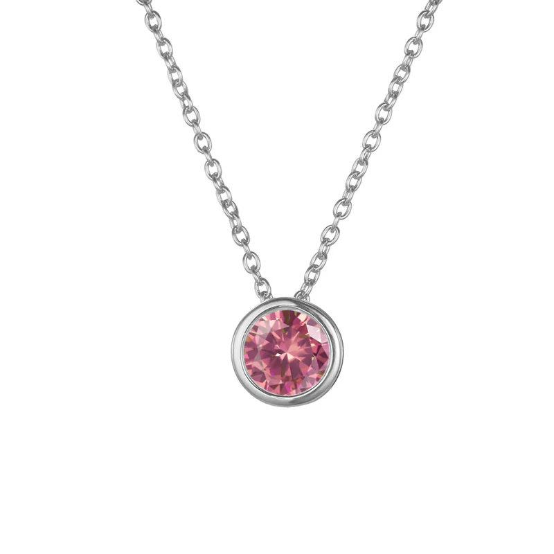 Round Birthstone Necklace - Image 8
