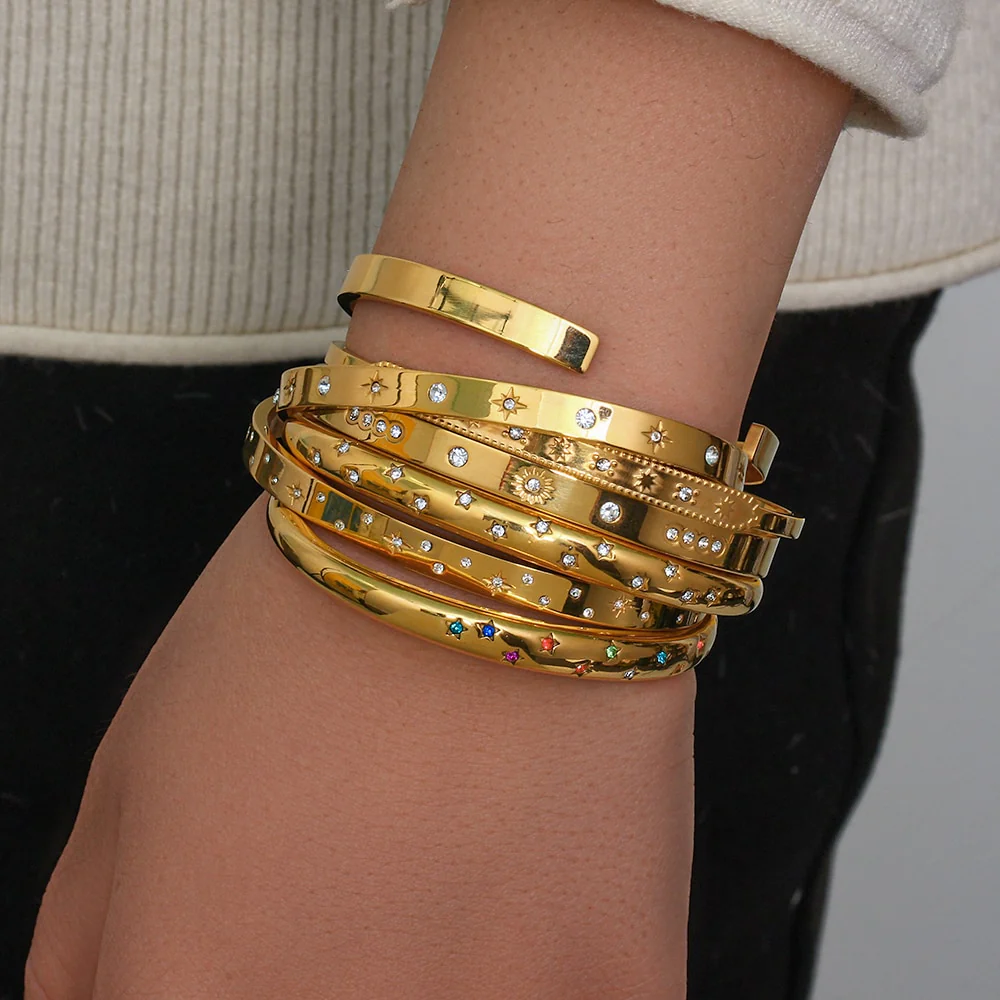 Shooting Stars Cuff Bangles - 18K Gold Plated (Full collection) - Image 5