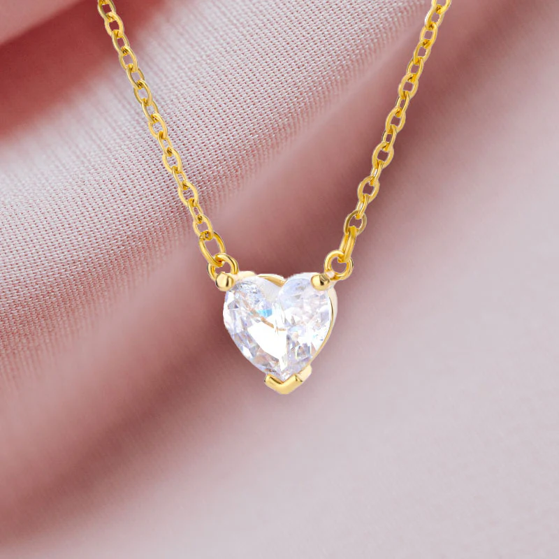 Minimalist Zircon Heart Necklace - Image 3