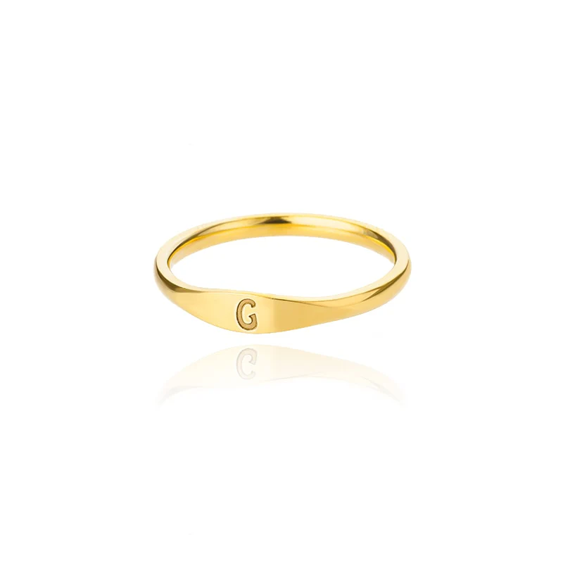 Minimalist Initial Letter Ring - Image 10