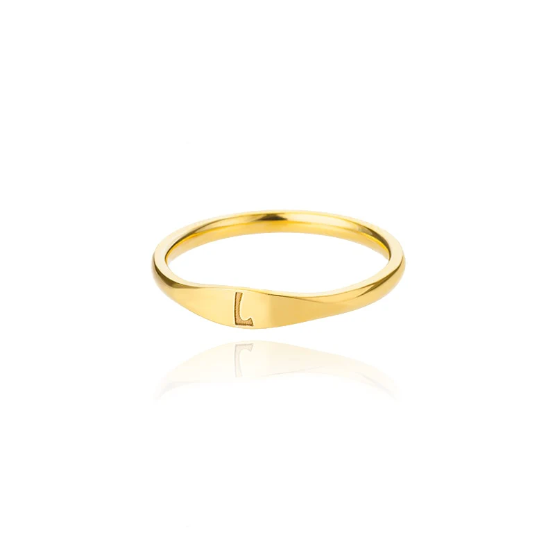 Minimalist Initial Letter Ring - Image 15