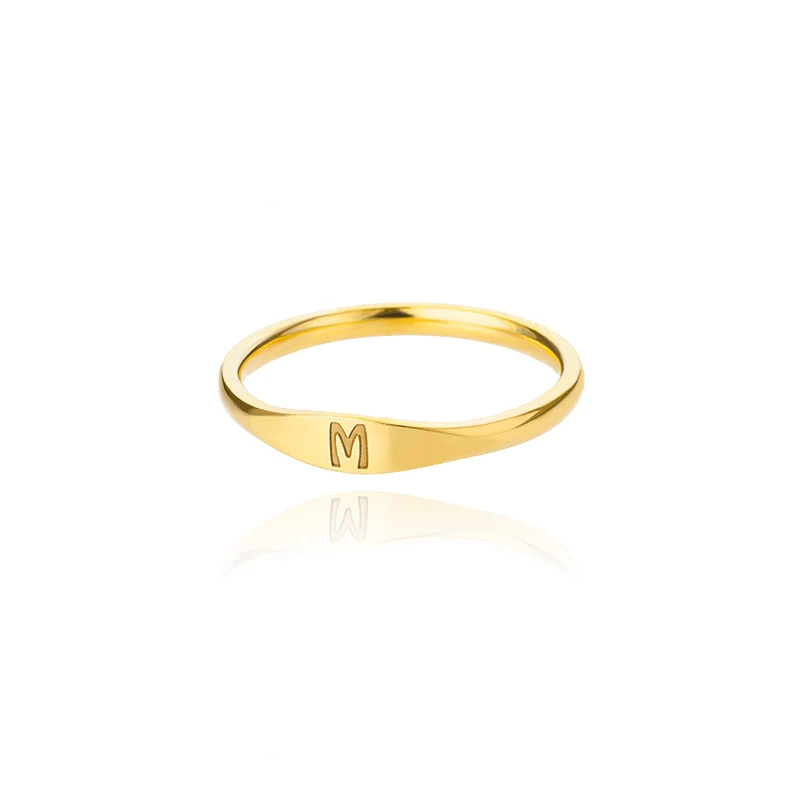 Minimalist Initial Letter Ring - Image 16