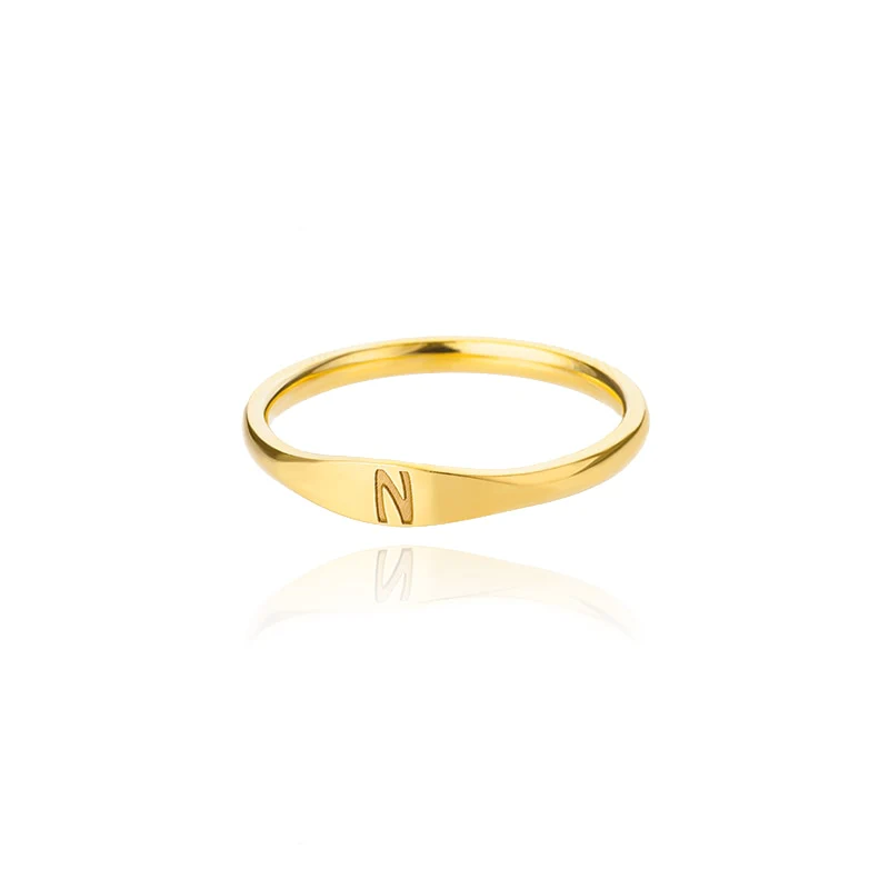 Minimalist Initial Letter Ring - Image 17
