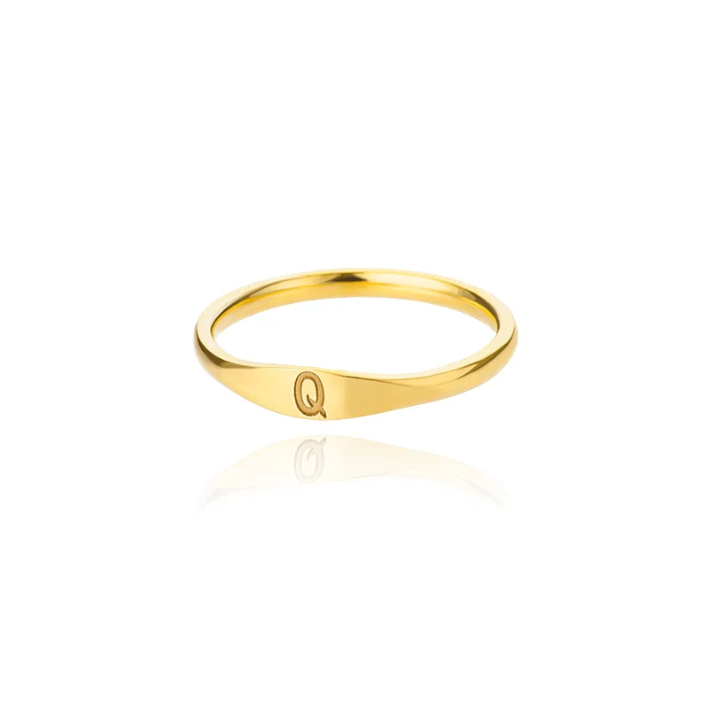 Minimalist Initial Letter Ring - Image 20