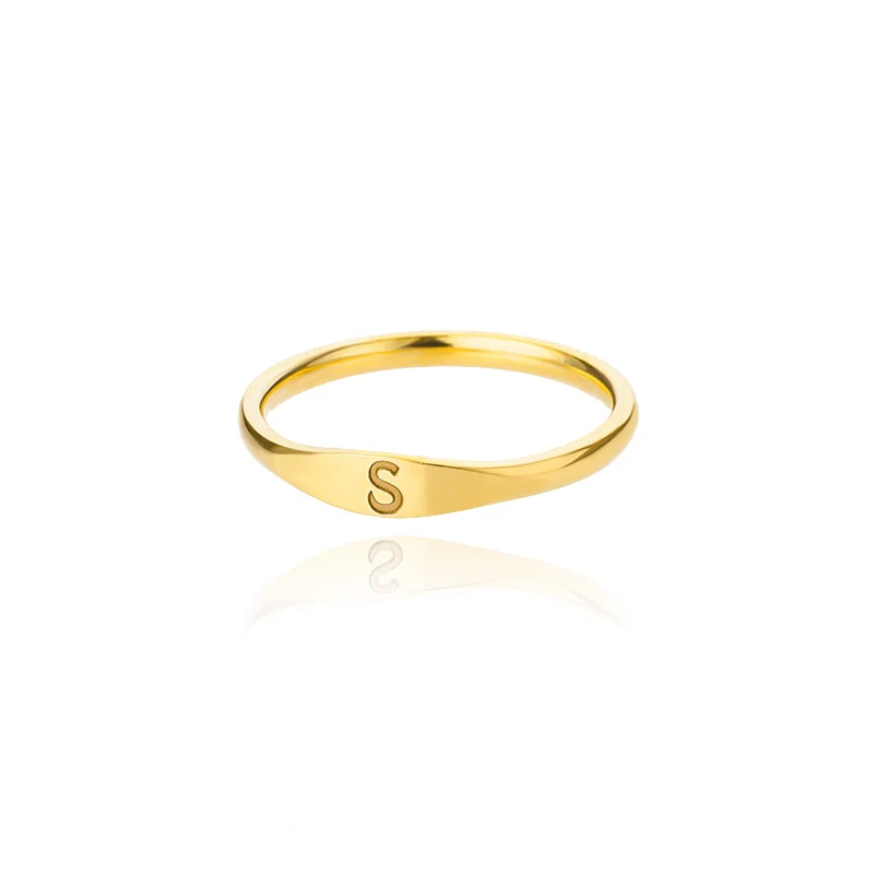 Minimalist Initial Letter Ring - Image 22