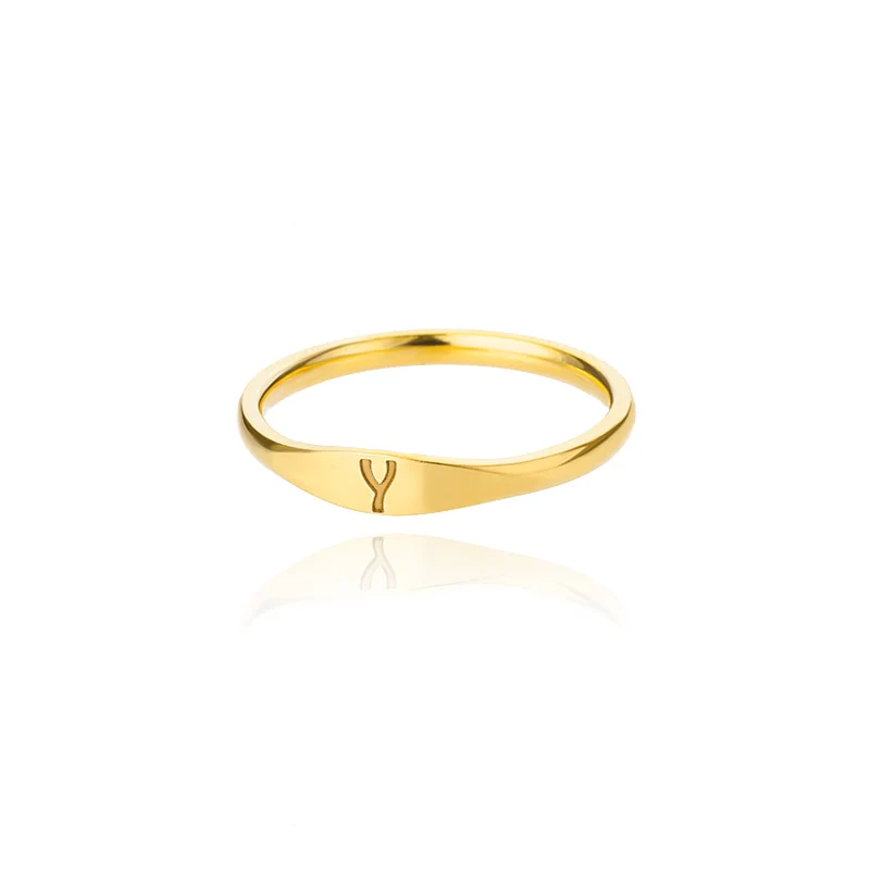 Minimalist Initial Letter Ring - Image 28